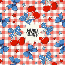 Load image into Gallery viewer, Cherries on plaid
