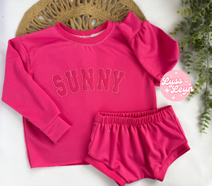 Hot pink Embroidered lounge sets