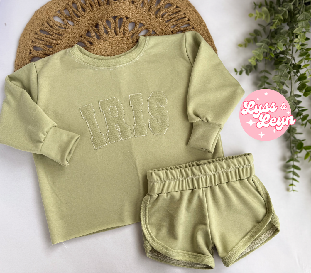 Light sage Embroidered lounge sets