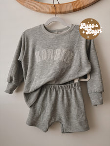 Gray Embroidered lounge sets