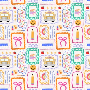Stamps school fabric **not embroidered**