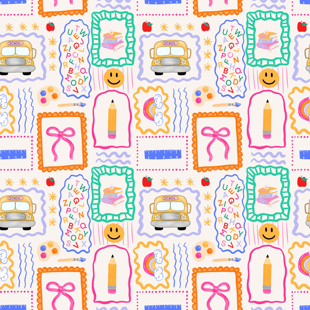 Stamps school fabric **not embroidered**