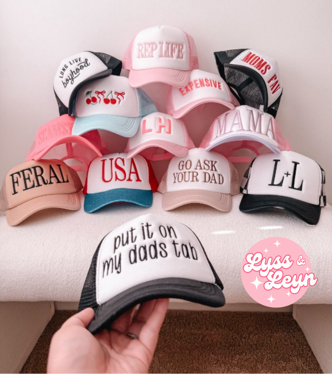 Kids embroidered trucker hat