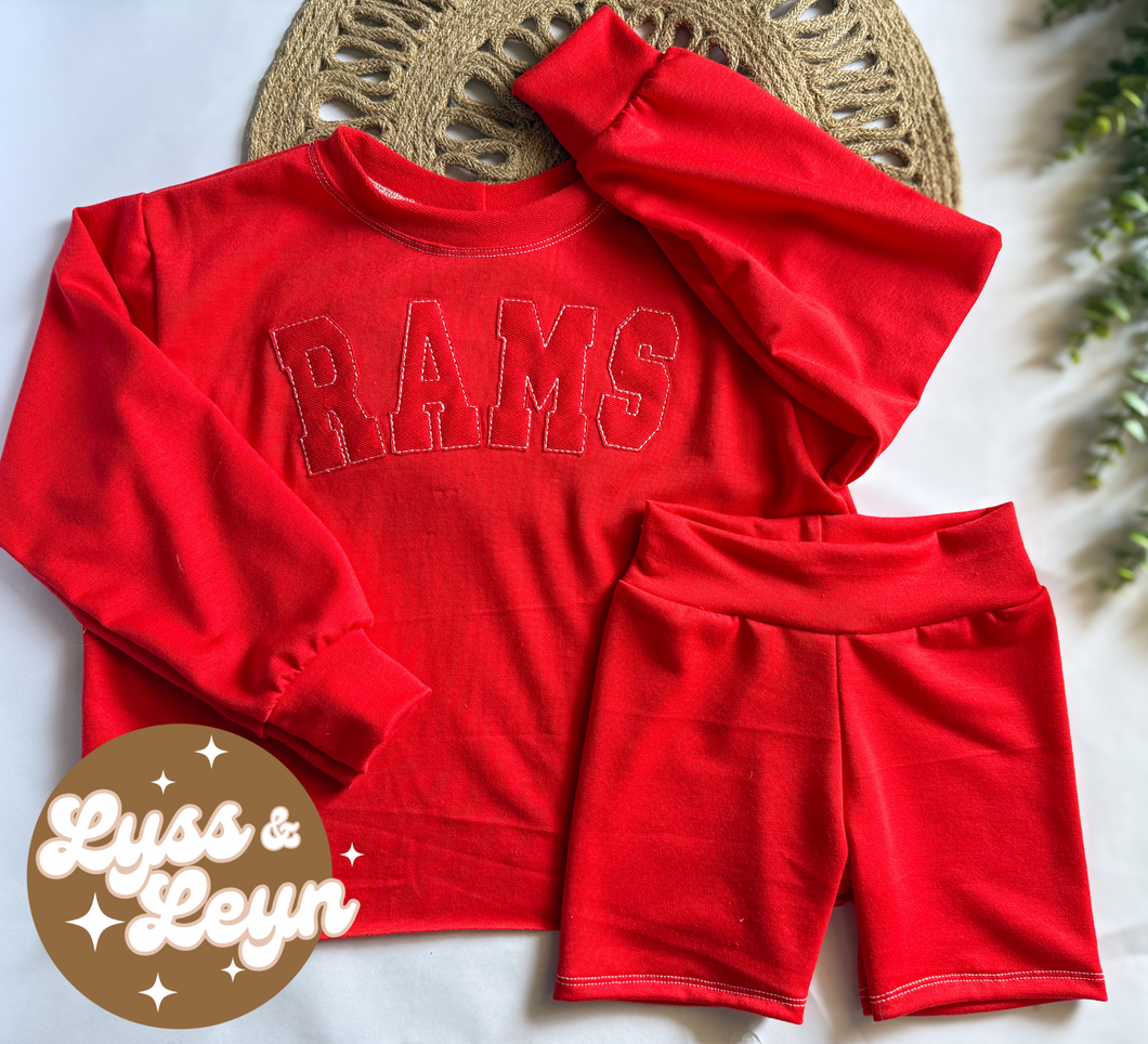 Cherry red Embroidered lounge sets