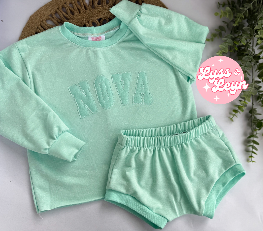 Mint Embroidered lounge sets