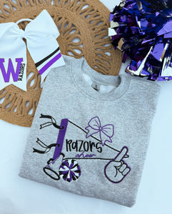 Pennant flag cheer **crewneck 6mo - 3Xl**
