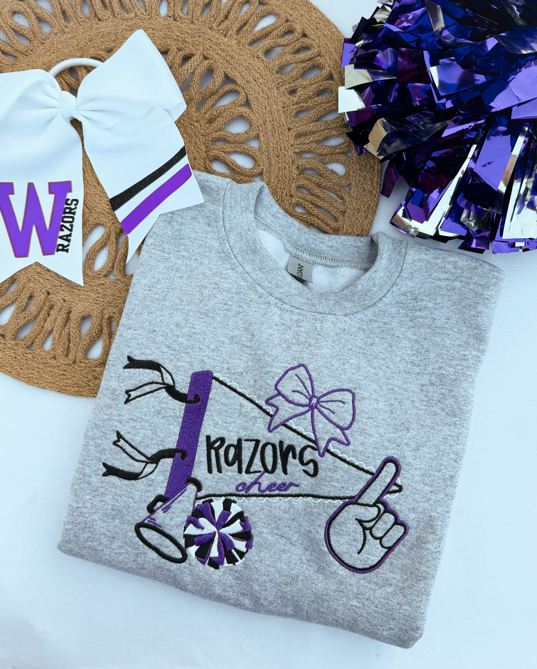 Pennant flag cheer **crewneck 6mo - 3Xl**