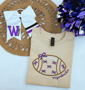 Football with little coquettes **crewneck 6mo - 3Xl**