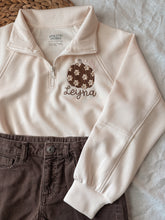 Load image into Gallery viewer, YOUTH flower pumpkin zip pullover
