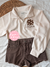 Load image into Gallery viewer, YOUTH flower pumpkin zip pullover

