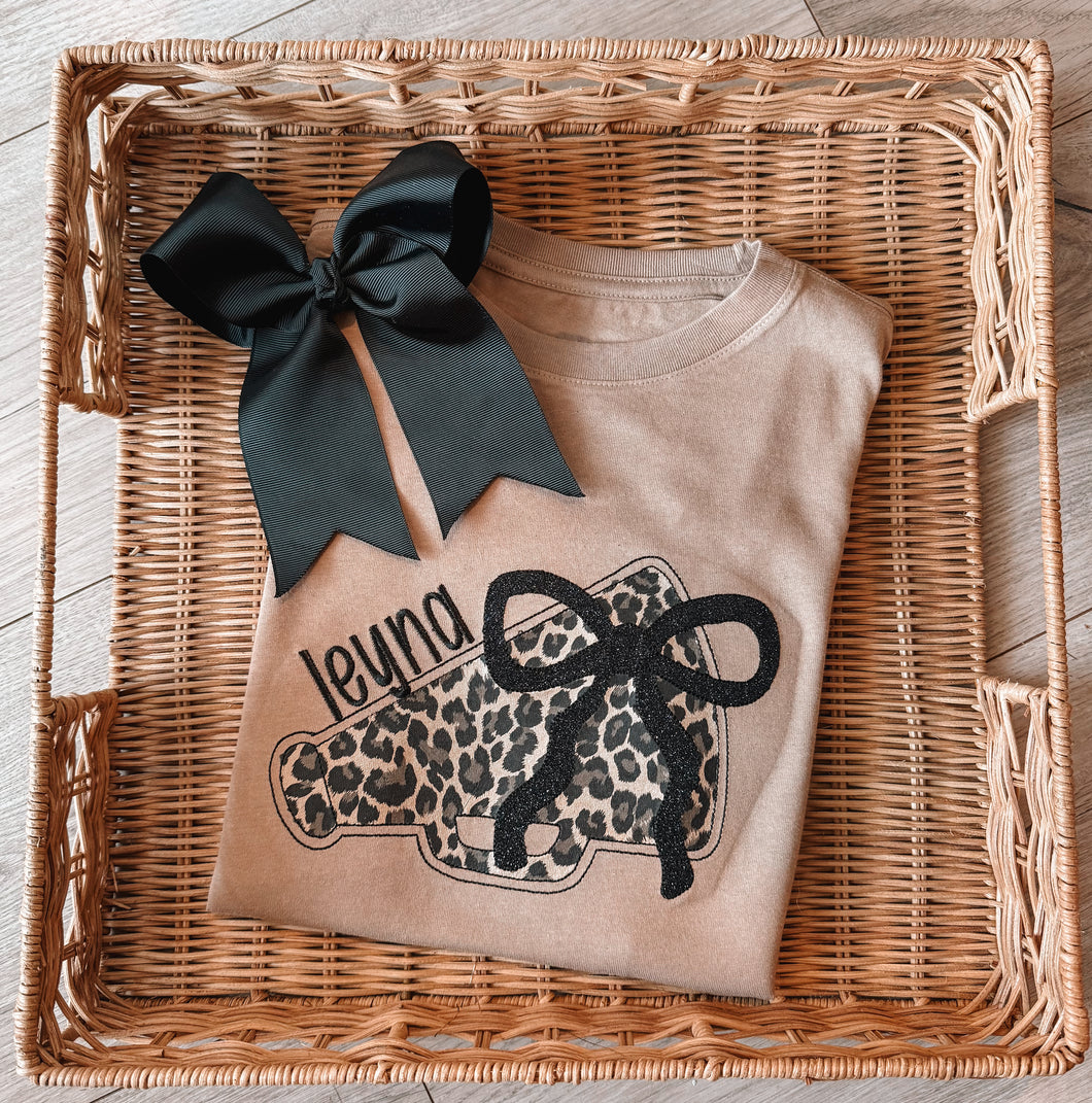 Cheer megaphone embroidery shirt/crew