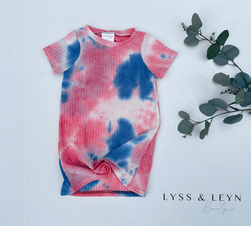 Pink and blue tie dye